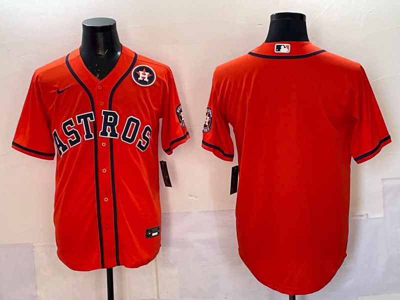 Men 2025 Houston Astros Blank Orange Nike MLB Jersey style 067
